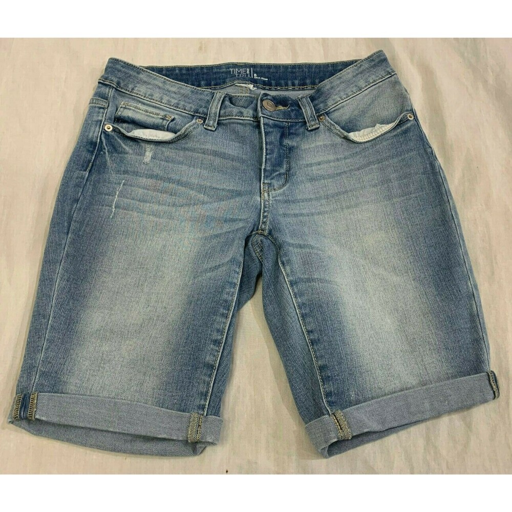 TIME AND TRU WOMENS MID RISE JEANS SHORTS SIZE 8